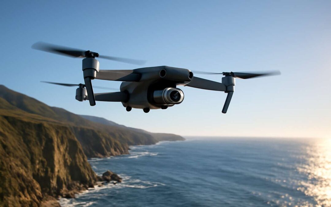 Capturing epic landscapes with an aerial photography quadcopter drone