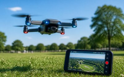 Quadcopter mini drone captures aerial footage and is easy to fly.